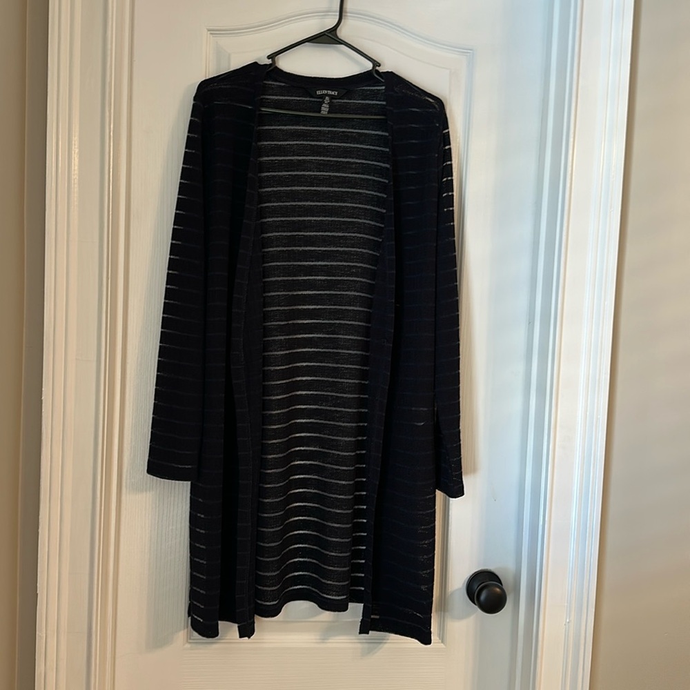 Ellen Tracy Navy Cardigan - Large